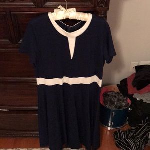 Blue and white dress